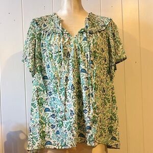 Women’s Torrid Floral Green and Blue Women's Top